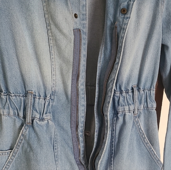 Light Blue Denim Mini Dress - Picture 3 of 4